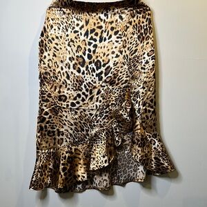 Hot Kiss Animal Print Midi Skirt